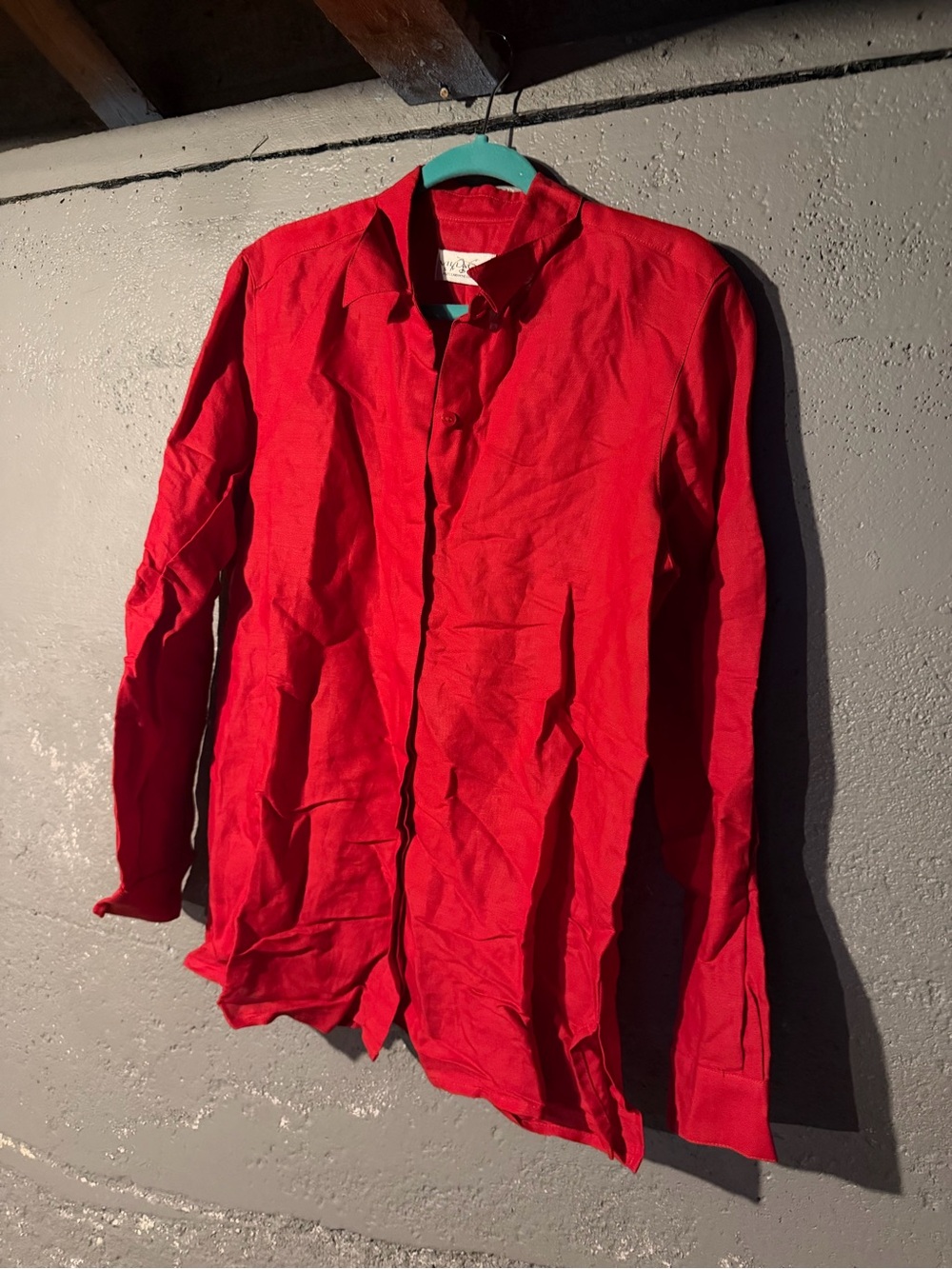 Men's Lightweight Red Shirt Jacket - Casual Layering Piece